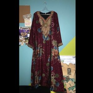 Raspberry colored Abaya